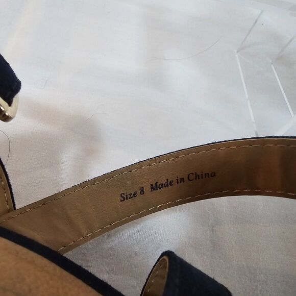 Dulce Vita Sandals Women's 8 dV8 Wedge 3" Heel Open Toe Buckle Black & Tan - Picture 5 of 13